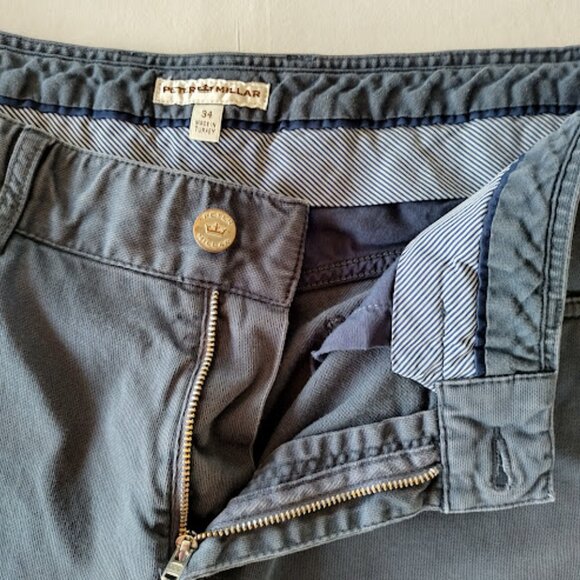 PETER MILLAR | Straight Leg Navy Blue Chino Pants Mens Business Casual Size 34 - Picture 9 of 14